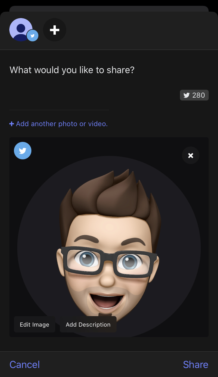New post screen showing 'Add Description' button